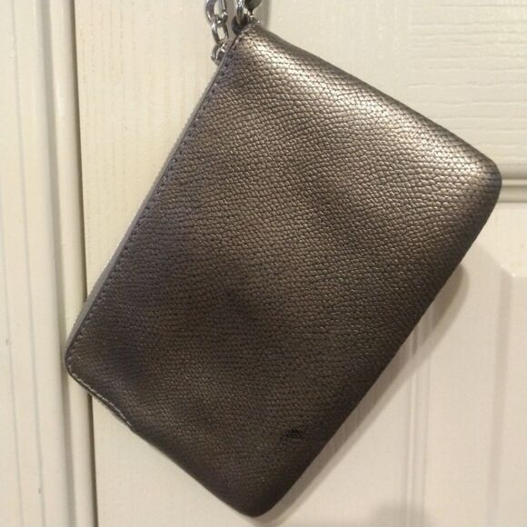 Coach Leather Wallet Wristlet - Gunmetal Color - Picture 6 of 10